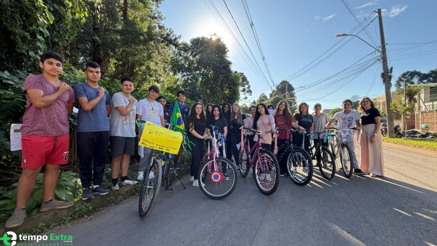 Escola de Canela promove atividade de matemática com bicicletas