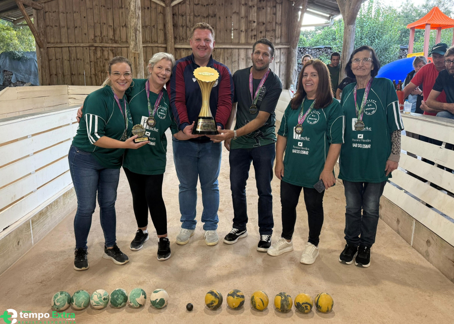 E.C. Gaúcho é campeão do Municipal de Bocha em Trio Feminino de Gramado