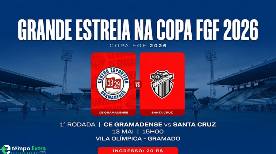 Gramadense estreia na Copa FGF 2026 contra o Santa Cruz nesta quarta-feira